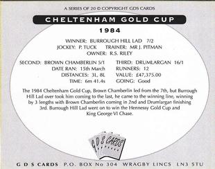2000 GDS Cards Cheltenham Gold Cup #1984 Burrough Hill Lad Back